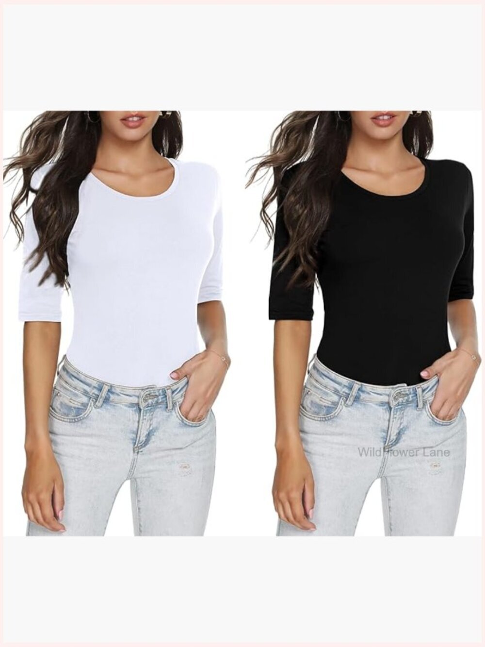 Crewneck Half Sleeve T Shirt Casual Solid Slim Summer Cotton Top